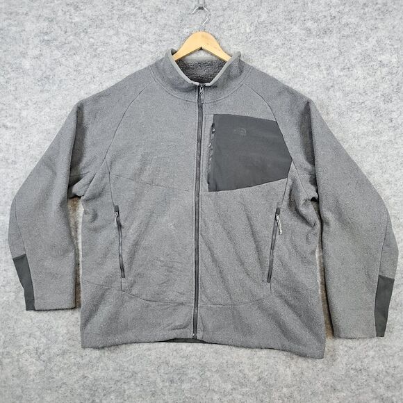 The North Face Other - North Face Men's Fleece Size XXL Gray Full Zip Front 100% Polyester LIGHT STAINS